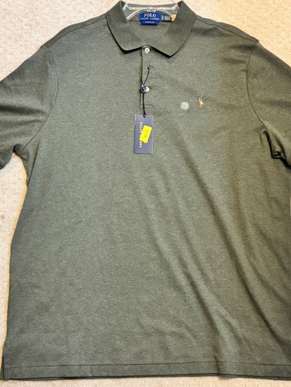 Polo Ralph Lauren Men’s XL Classic Fit Mesh Polo Shirt Olive Green Pony NWT